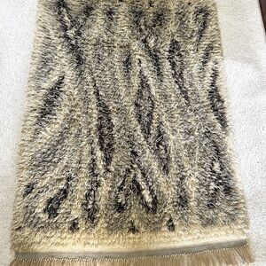 Vintage Moroccan Wool Luxurious Shaggy Area Rug Wall Hanging